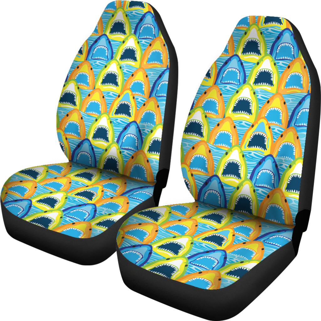 Abstract Pattern With Sharks Car Seat Covers