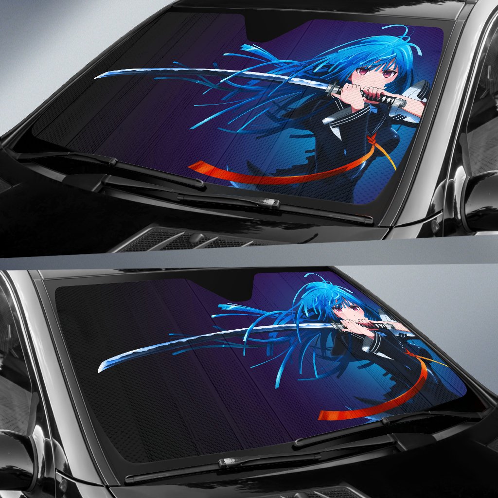 Kisara Tendou Anime Girl Katana 4K Car Sun Shade Gift Ideas 2022