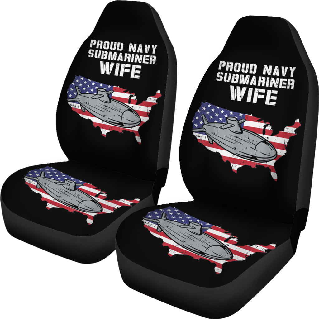 Proud Navy Submariner Wife Us Flag Car Seat Covers