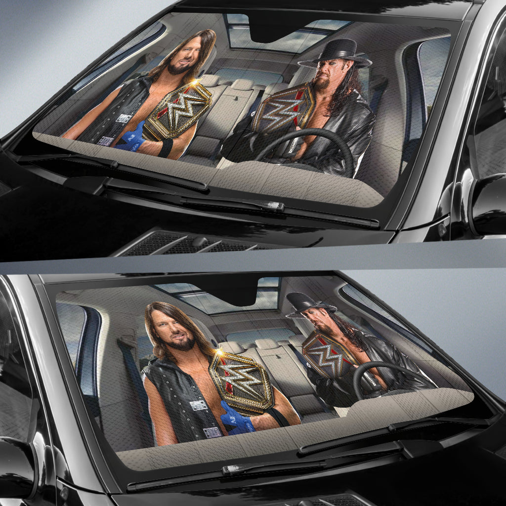 The Undertaker Vs Aj Styles Wwe Driving Auto Sun Shade