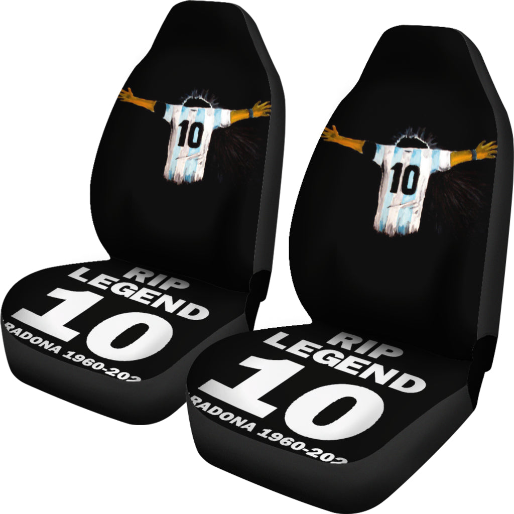 Black Rip Legend Diego Armando Maradona 10 Rip 1969 2022 Car Seat Covers Gift For Fooball