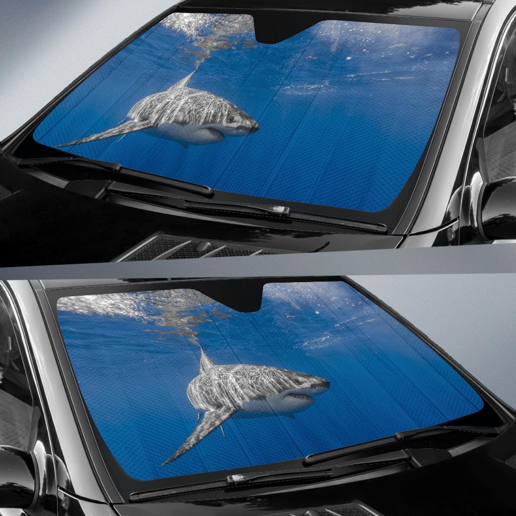White Shark Underwater 5K Car Sun Shade Gift Ideas 2022