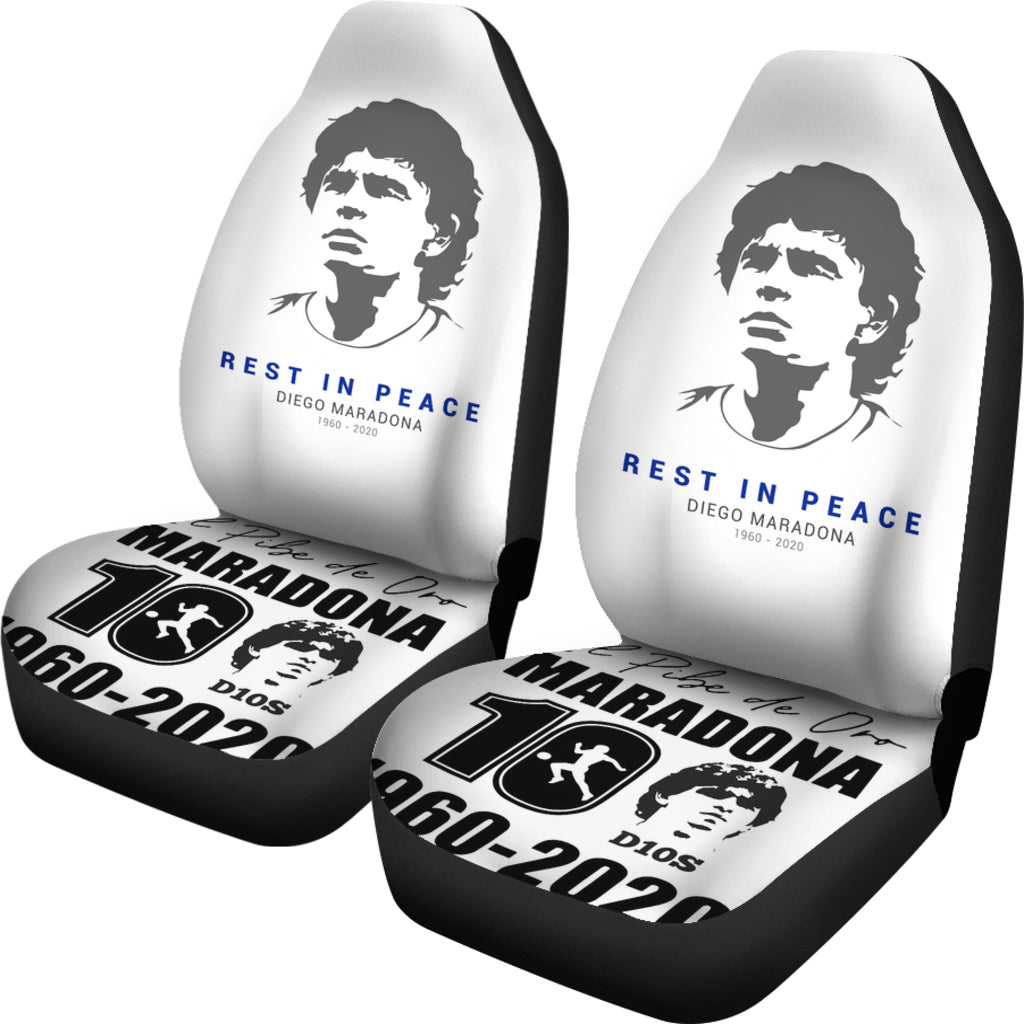 New White Diego Armando Maradona 10 Rip 1969 2022 Car Seat Covers Gift For Fooball