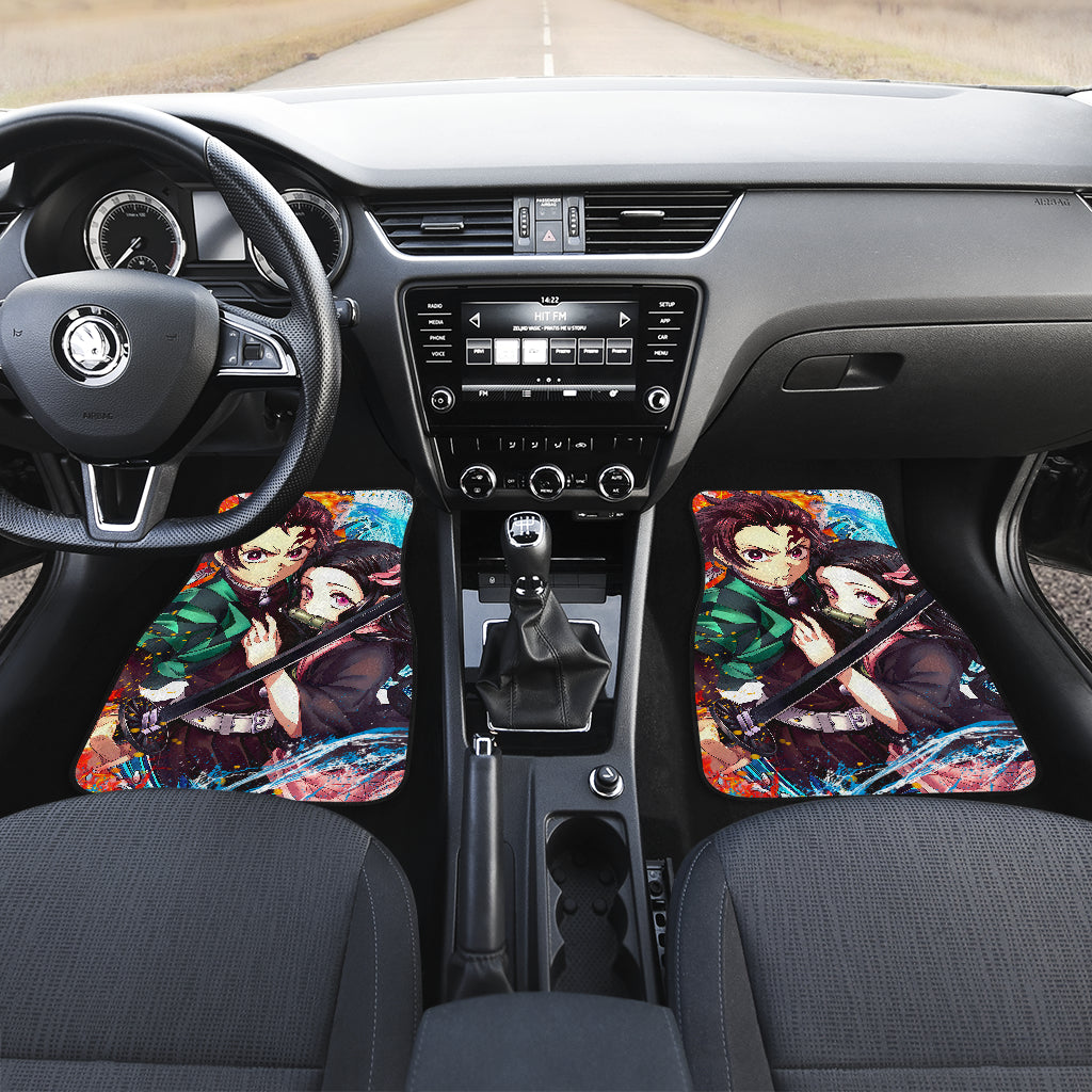 Tanjiro Kamado And Nezuko Kamado Demon Slayer Uniform 6 Anime Car Floor Mats Custom Car Accessories Car Decor 2022