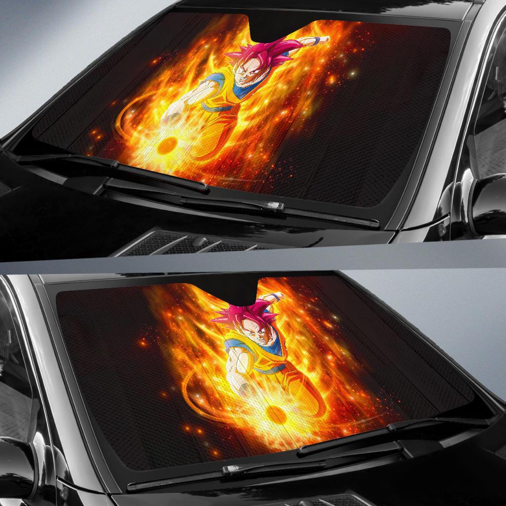 Super Saiyan God Dragon Ball Super 4K Car Sun Shade Gift Ideas 2022