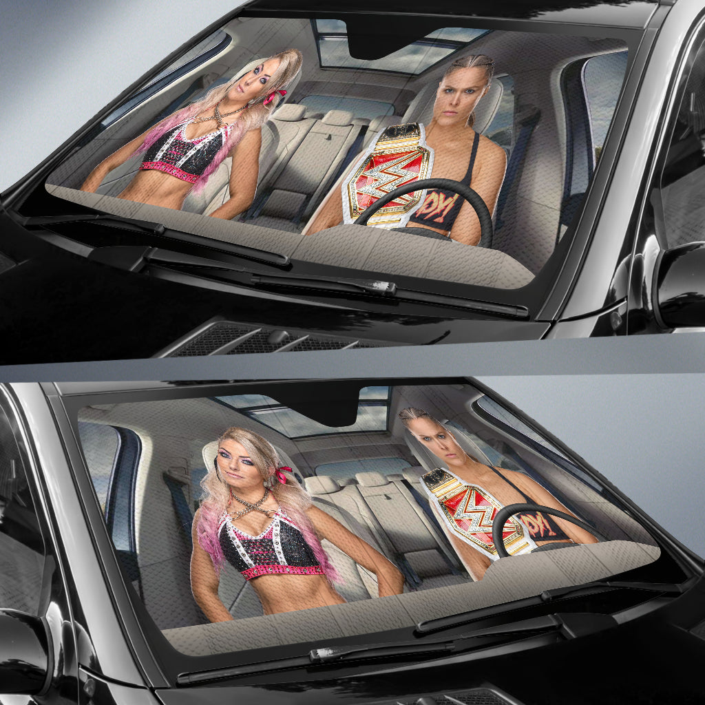 Ronda Rousey Vs Alexa Bliss Wwe Driving Auto Sun Shade