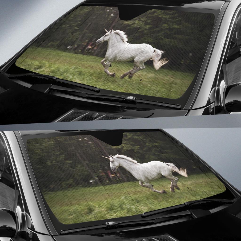 Nature White Unicorn Horse Auto Sun Shades Amazing Best Gift Ideas 2022