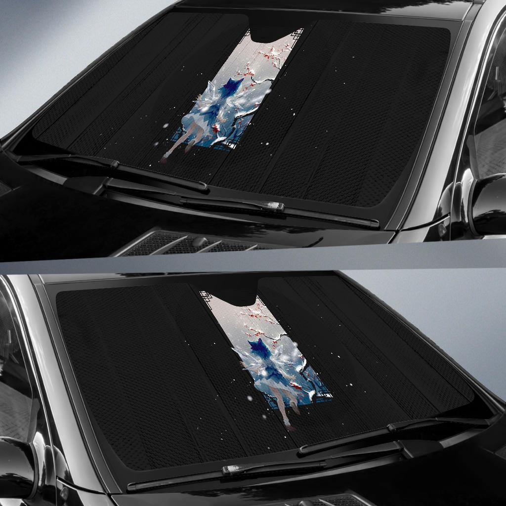 Snowfall Fairy Anime Girl Black Hd 5K Car Sun Shade Gift Ideas 2022