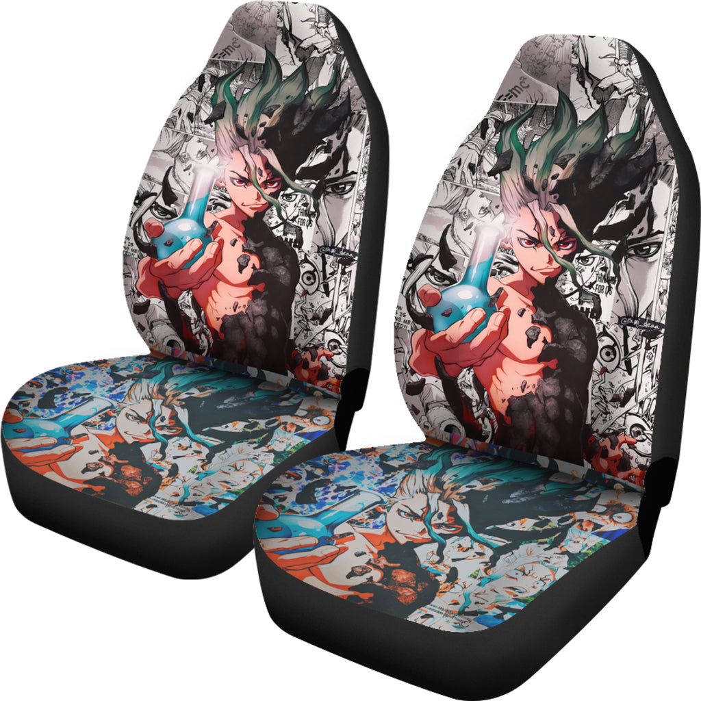 Cool Dr. Stone Stone Wars Art Car Seat Covers Gift For Fan Anime