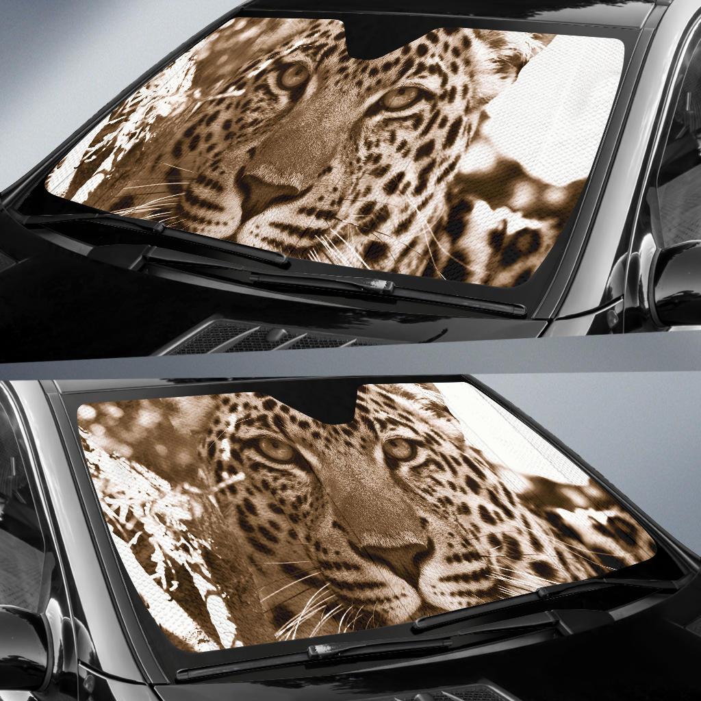 Leopard Wildlife South Africa Close Up Hd Car Sun Shade Gift Ideas 2022