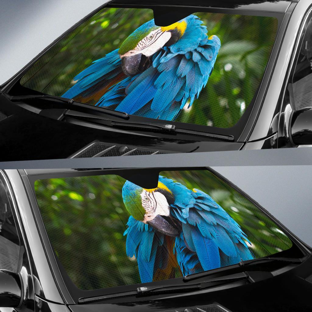 Blue And Yellow Macaw South American Parrot Hd Car Sun Shade Gift Ideas 2021