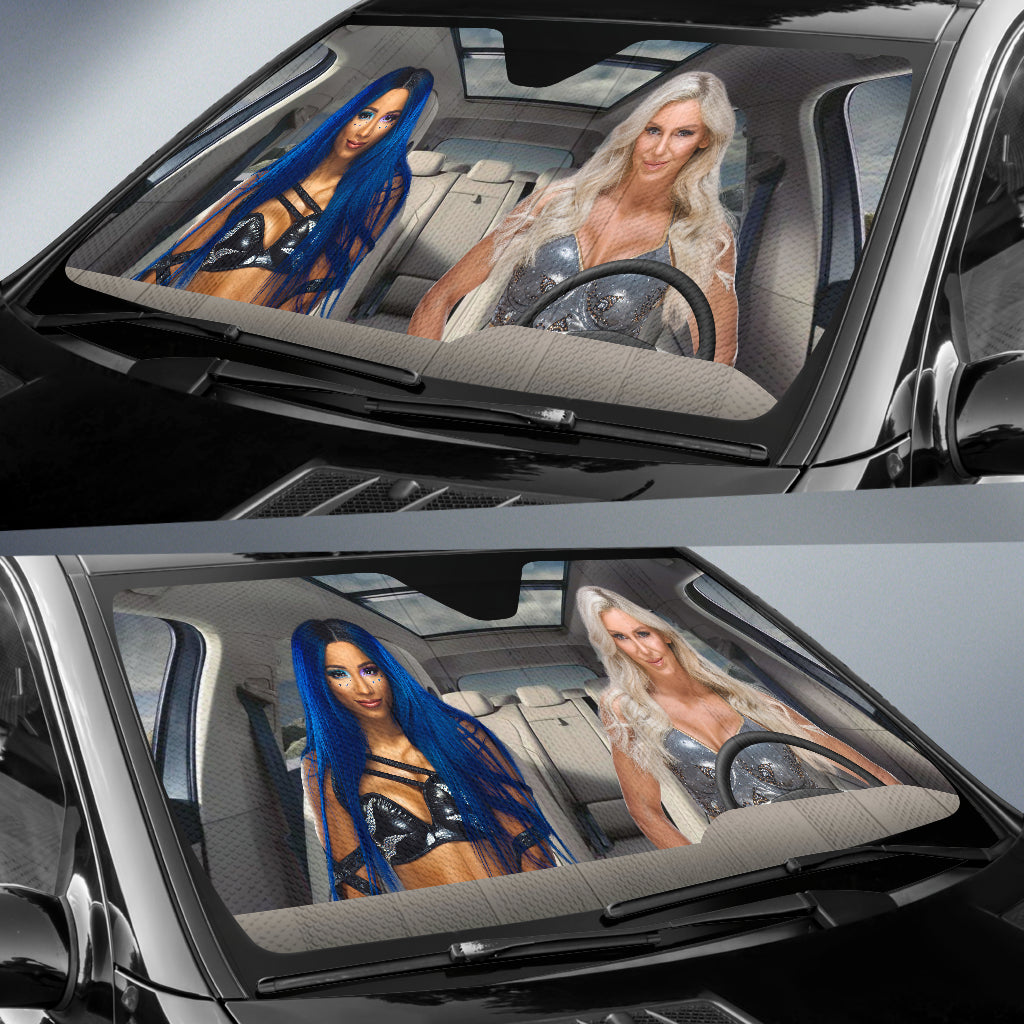 Charlotte Vs Sasha Banks Wwe Driving Auto Sun Shade