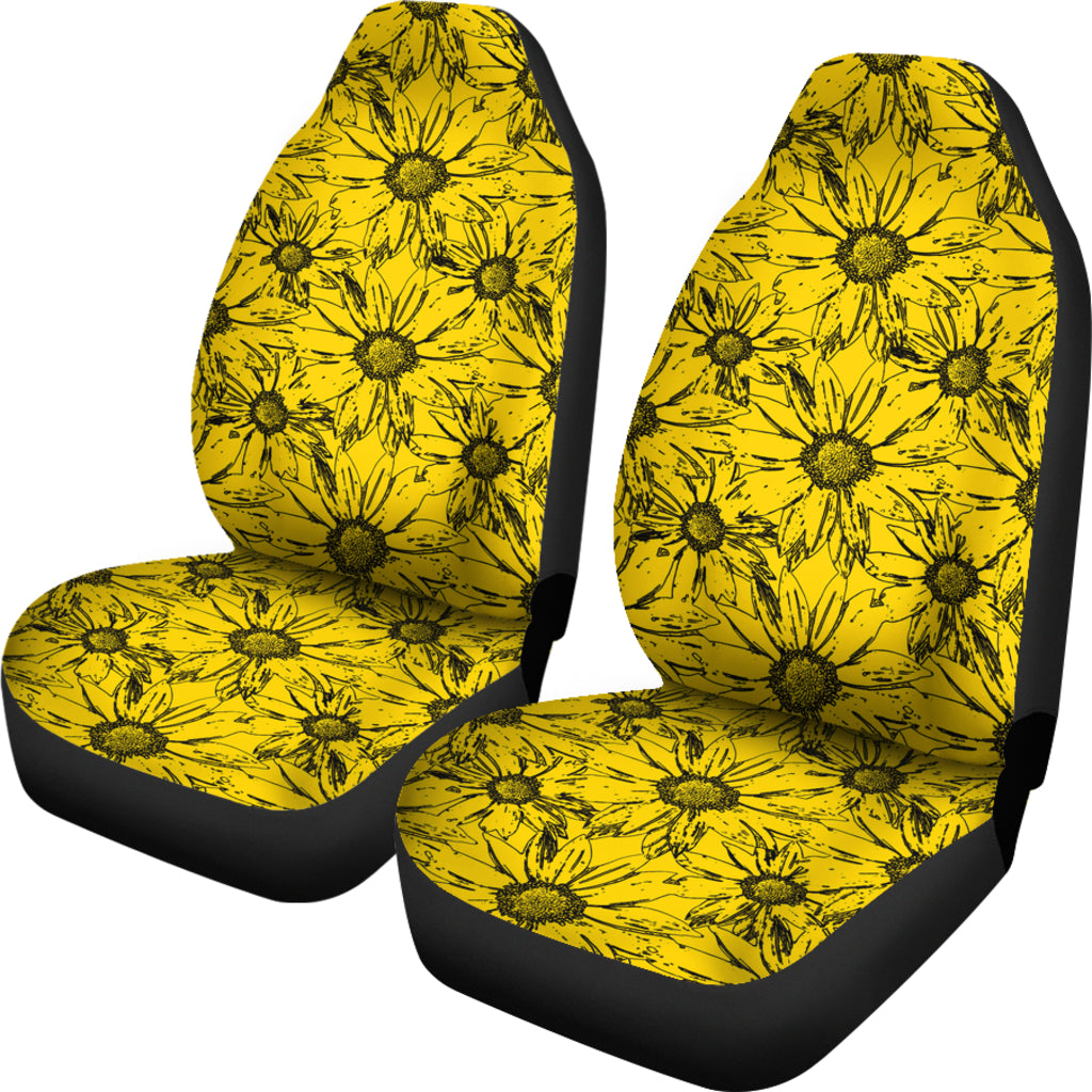 Yellow Sunflower Car Seat Covers