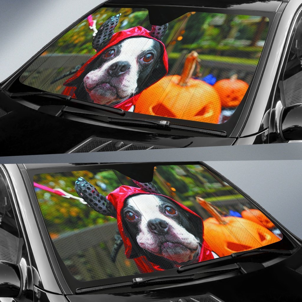 Boston Terrier Haloween Auto Sun Shades Amazing Best Gift Ideas 2021