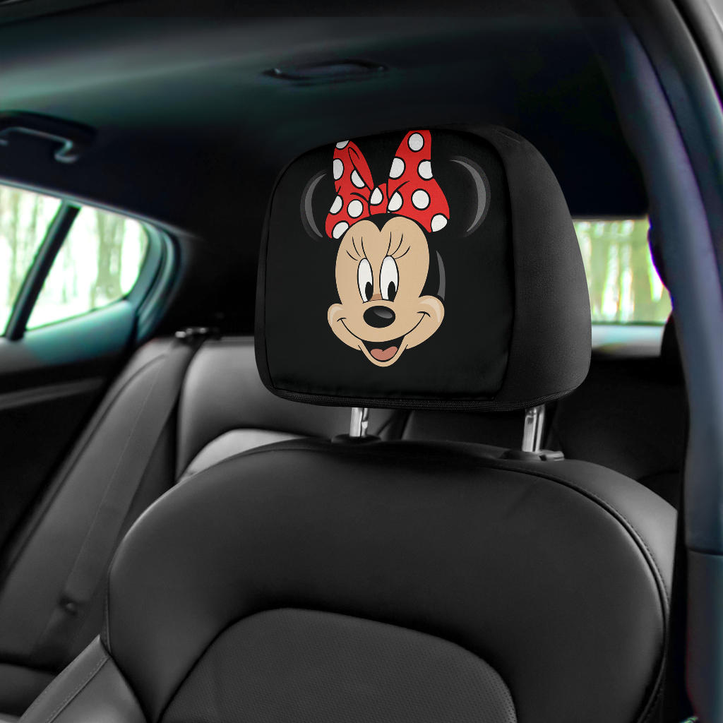 Minnie Face Car Seat Headrest Cover