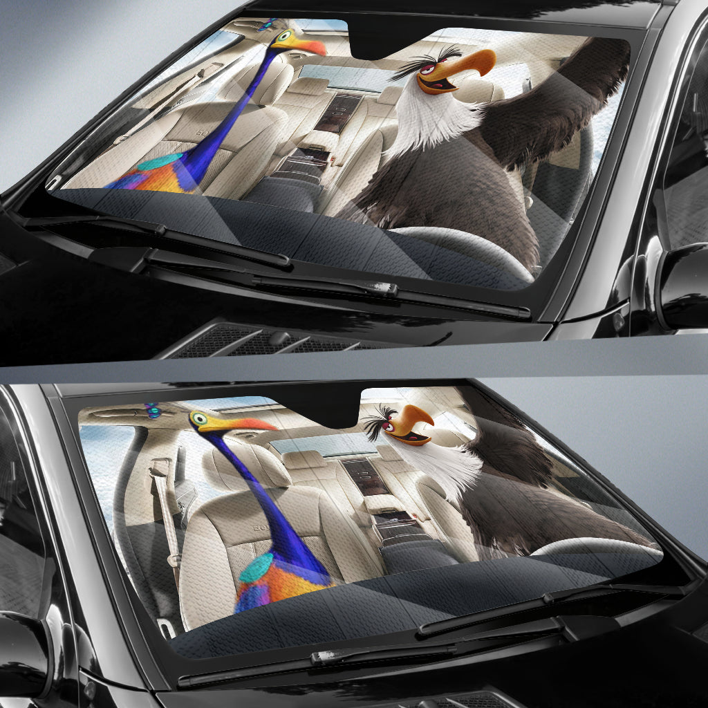 Black Cat With Beauty Cat Car Sunshade