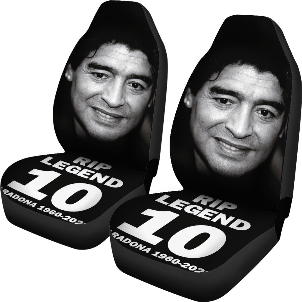 Black Rip Legend Diego Armando Maradona 10 Rip 1969 2022 Car Seat Covers Gift For Fooball