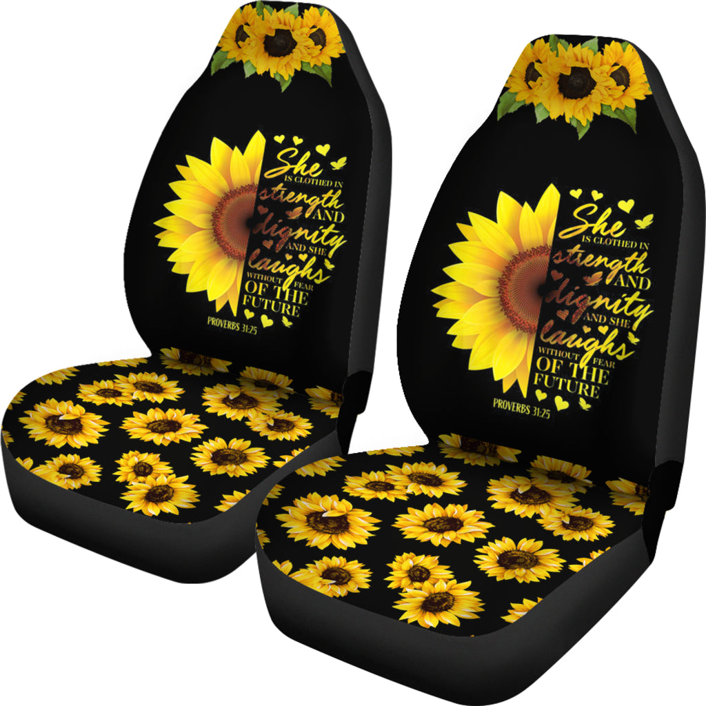 Christian Bible Verse Sunflower Scripture Religious Car Seat Covers