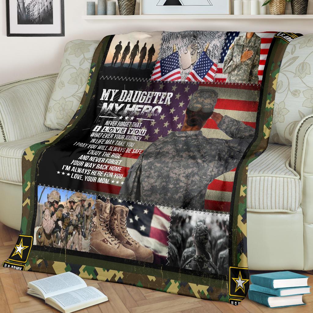 Army Veteran Soldier Female Veteran Premium Blanket