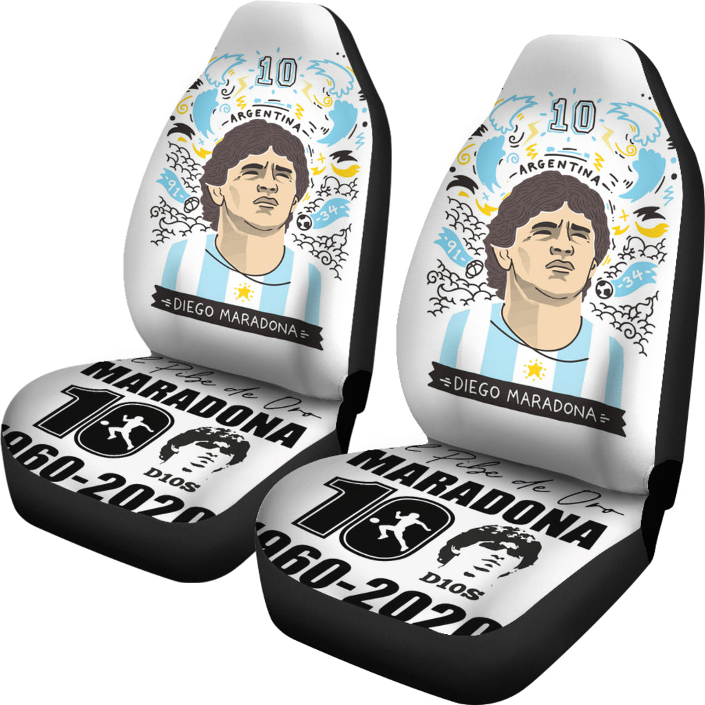 Art Argentina Diego Armando Maradona 10 Rip 1969 2022 Car Seat Covers Gift For Fooball