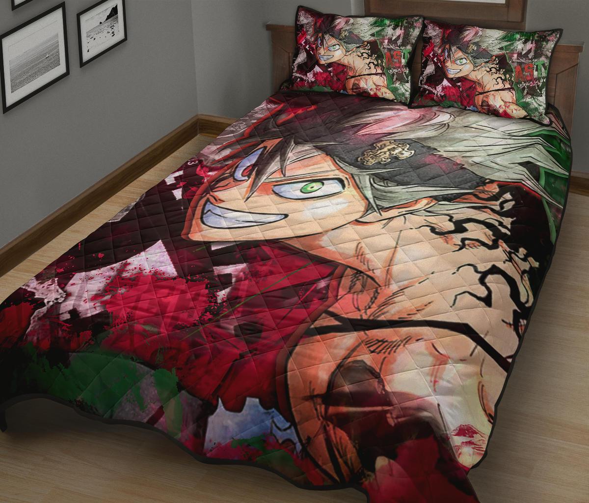 Asta Black Clover Anime Quilt Bed Set Pillow Case Amazing Decor Gift Ideas 1