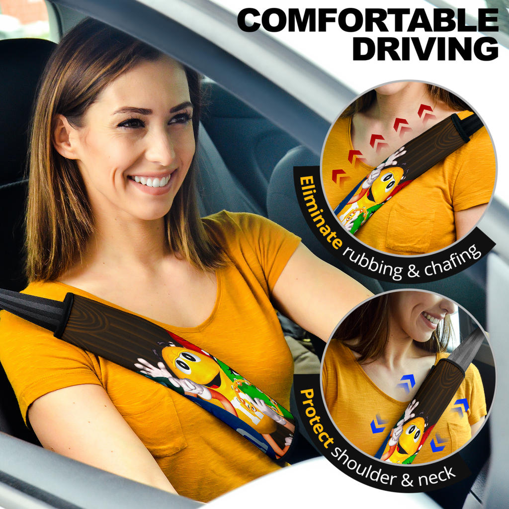 M M Chocolate Band Car Seat Belt Covers Custom Animal Skin Printed Car Interior Accessories Perfect Gift