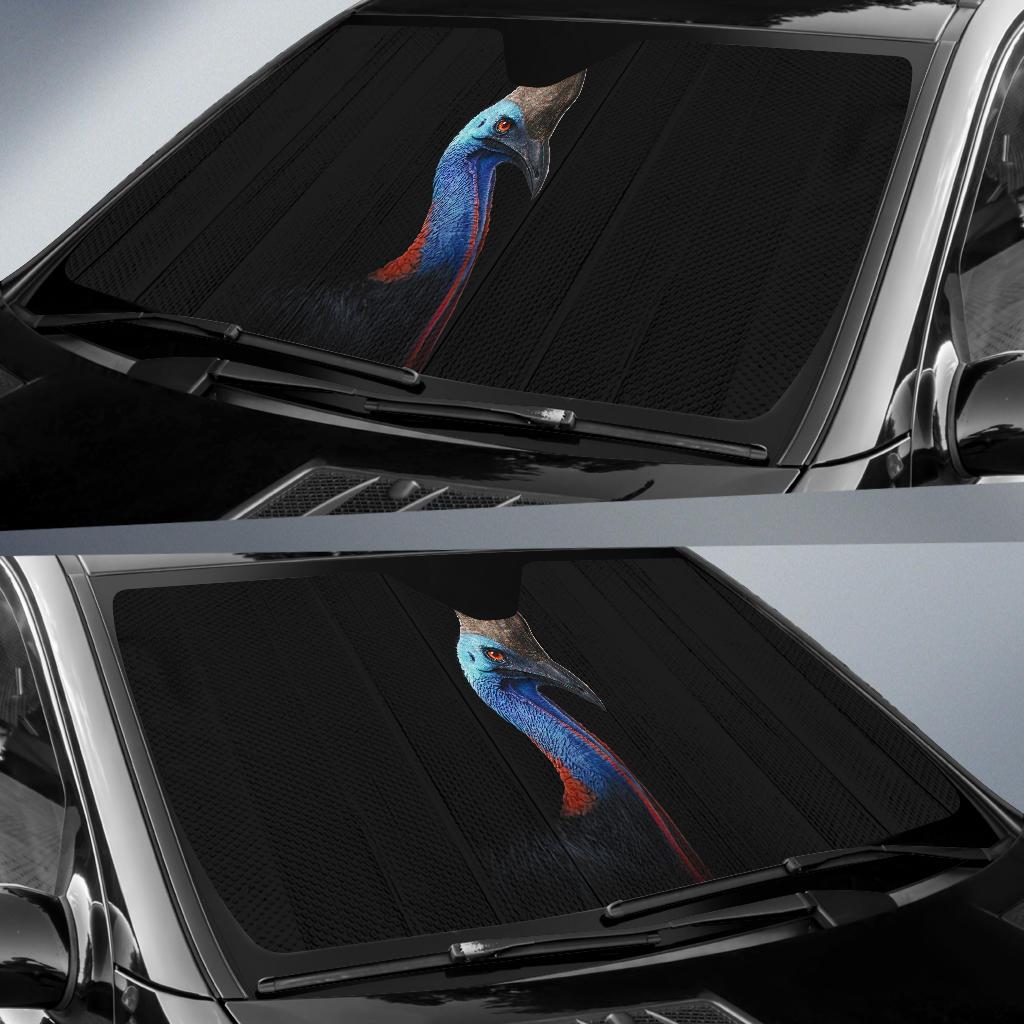 Cassowary Deadly Bird Black Hd 5K Car Sun Shade Gift Ideas 2022