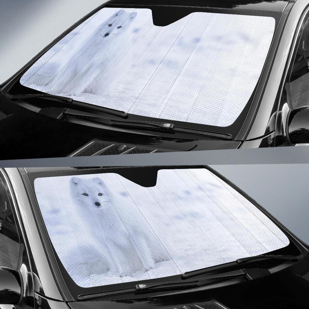 White Arctic Fox Car Sun Shades Amazing Best Gift Ideas 2022