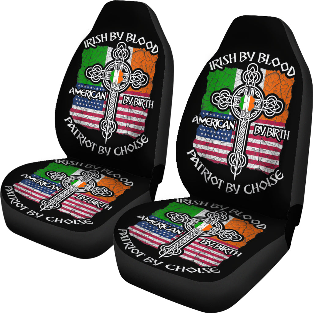 Patriotic Irish American Flag Shirt St.Patrick'S Day Car Seat Covers