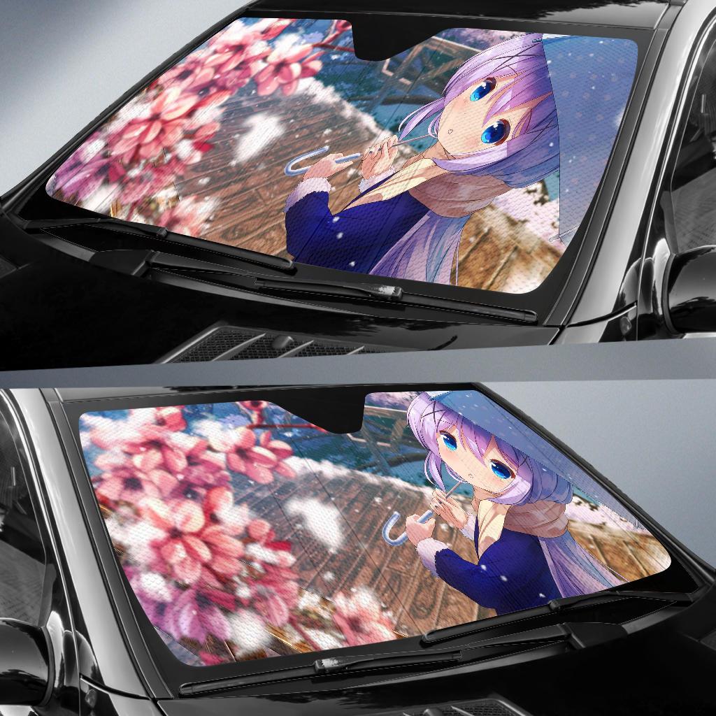 Chino Kafuu Is The Order A Rabbit 4K Car Sun Shade Gift Ideas 2022