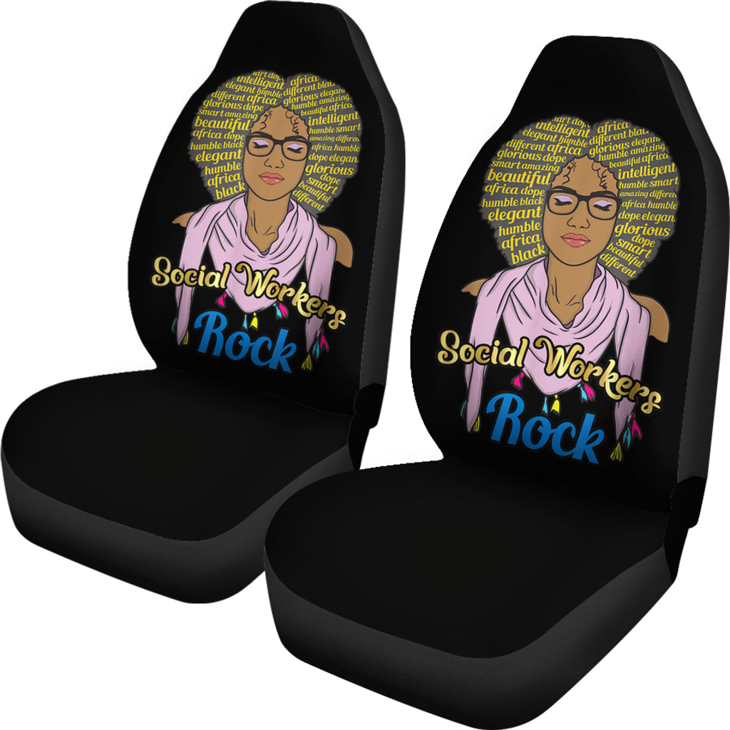 Social Workers Gift Black Girl Magic Car Seat Covers