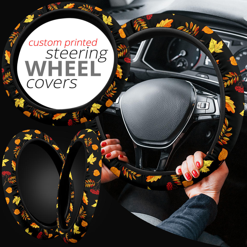 Autumn Leaves Pattern Steering Wheel Cover