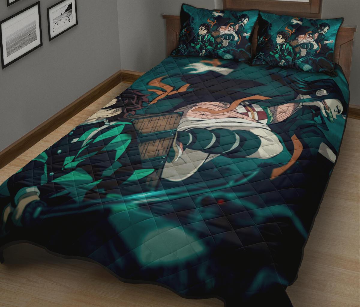 Demon Slayer 10 Anime Quilt Bed Set Pillow Case Amazing Decor Gift Ideas