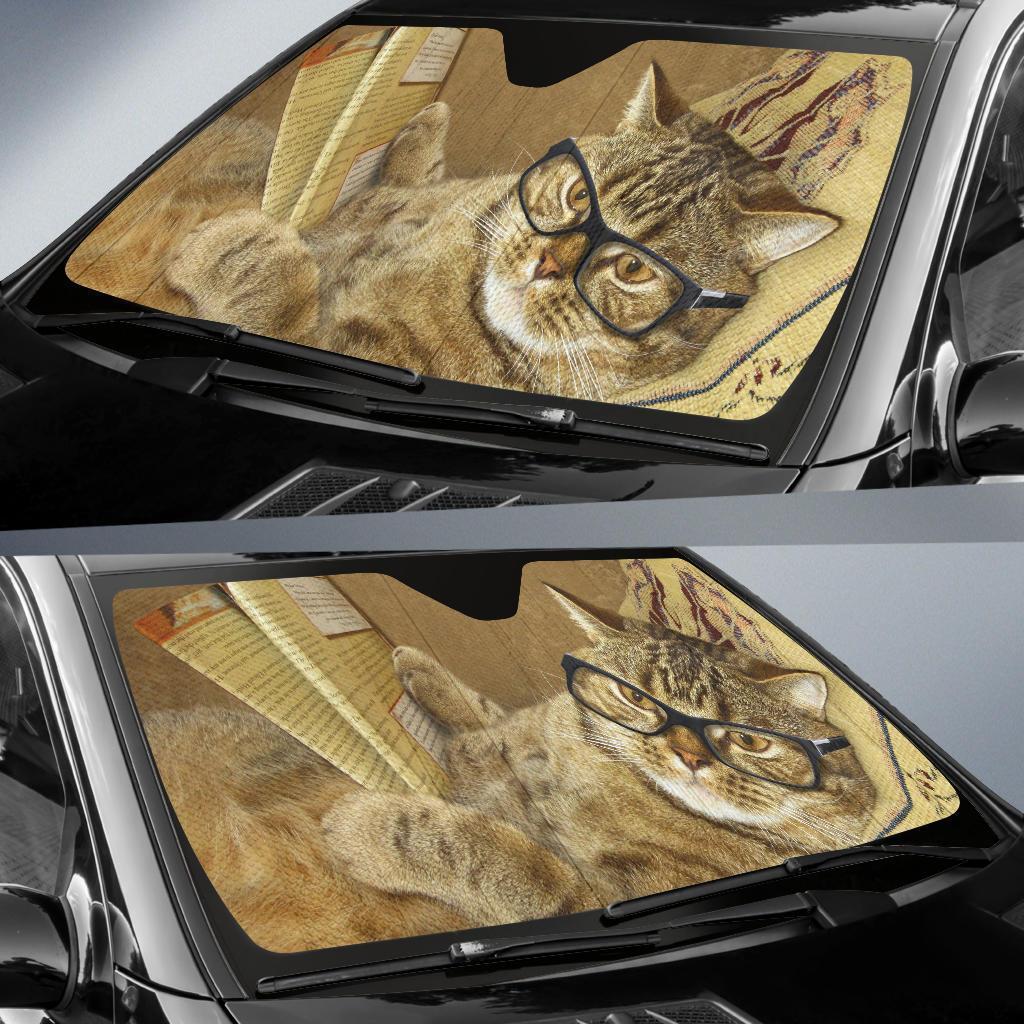 Cat Book Car Sun Shades Amazing Best Gift Ideas 2022