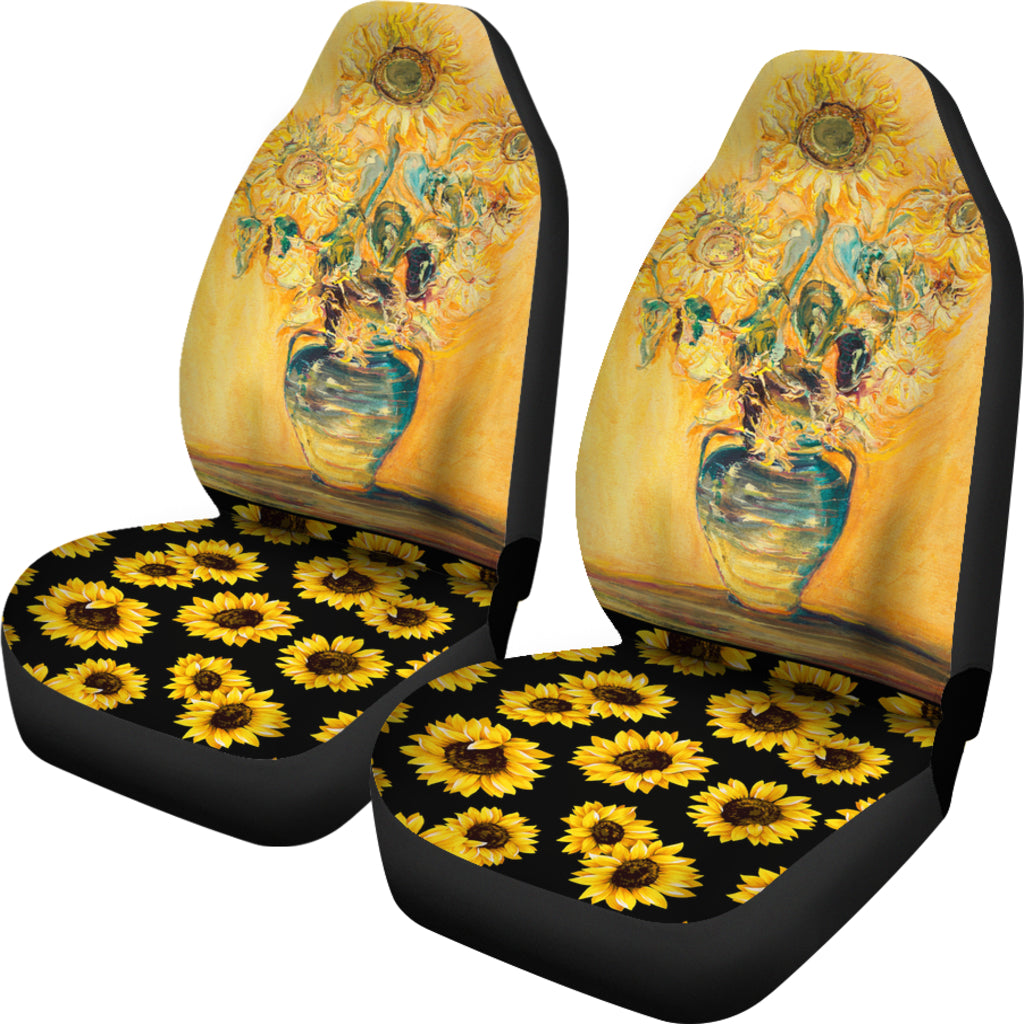 Painting Vase Sunflower Car Seat Covers