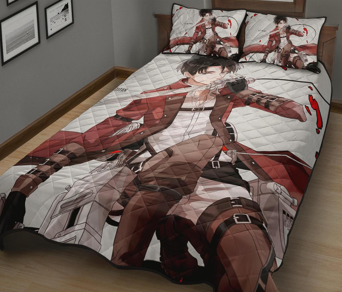 Attack On Titan 11 Anime Quilt Bed Set Pillow Case Amazing Decor Gift Ideas