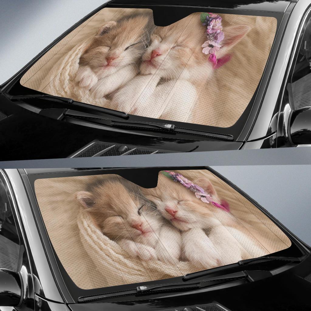 Cute Kittens Adorable Hd Car Sun Shade Gift Ideas 2022