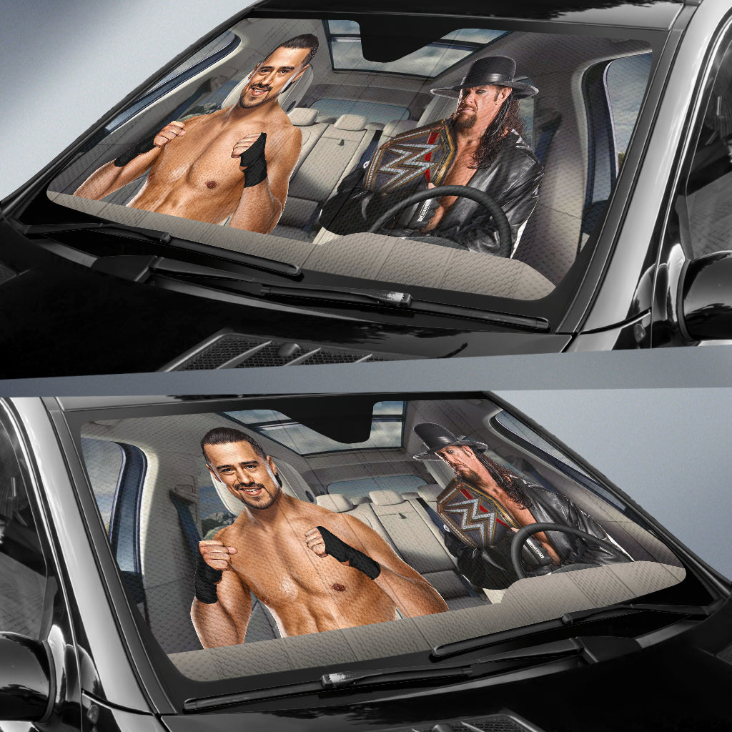 The Undertaker Vs Angel Garza Wwe Driving Auto Sun Shade