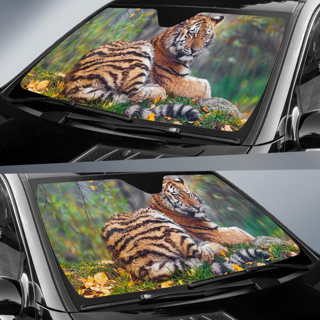 Tigress Cub Autumn 4K Car Sun Shade Gift Ideas 2022