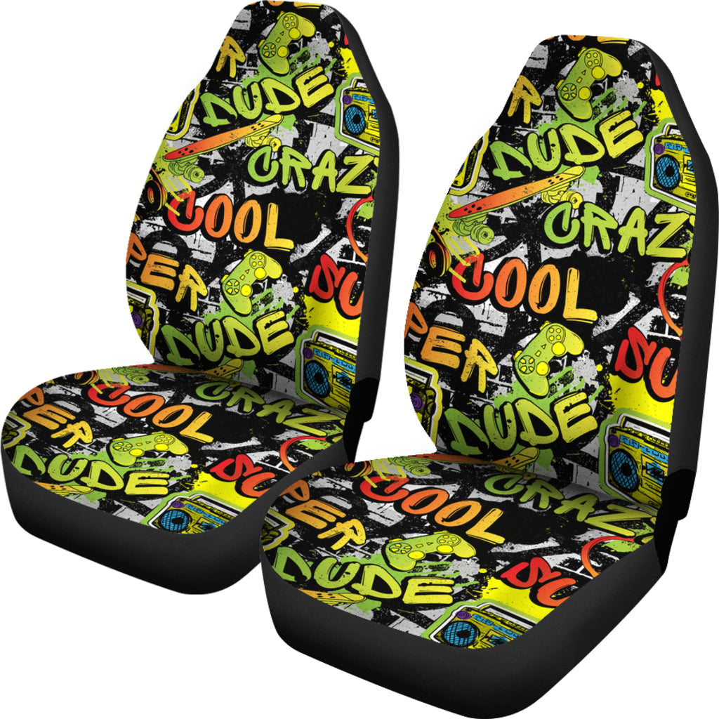 Cool Abstract Bright Graffiti Pattern Car Seat Covers