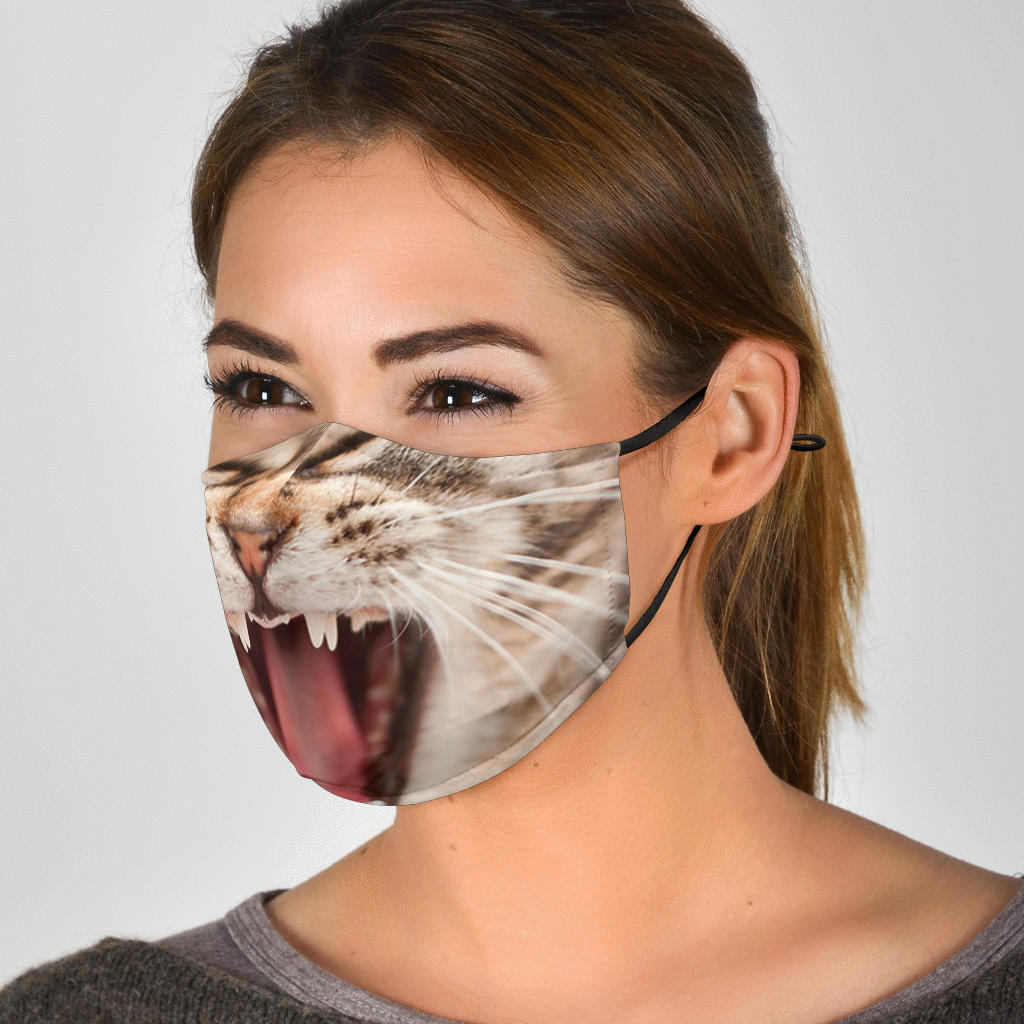 Angry Cute Cat Face Mask