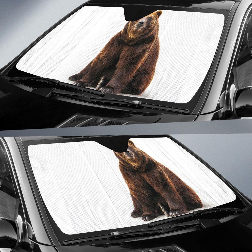 Brown Bear White Hd Car Sun Shade Gift Ideas 2021