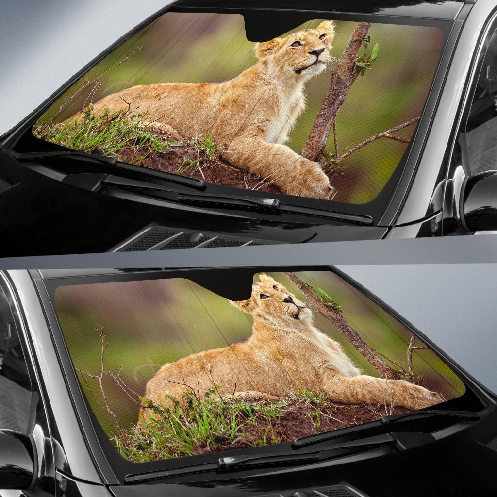 Lion Cub Lioness Female Hd Car Sun Shade Gift Ideas 2021