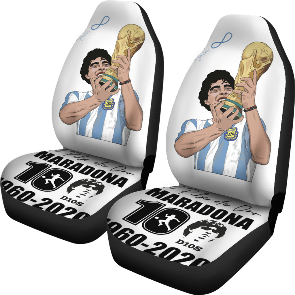 Art Painting Diego Armando Maradona 10 Rip 1969 2022 Car Seat Covers Gift For Fooball