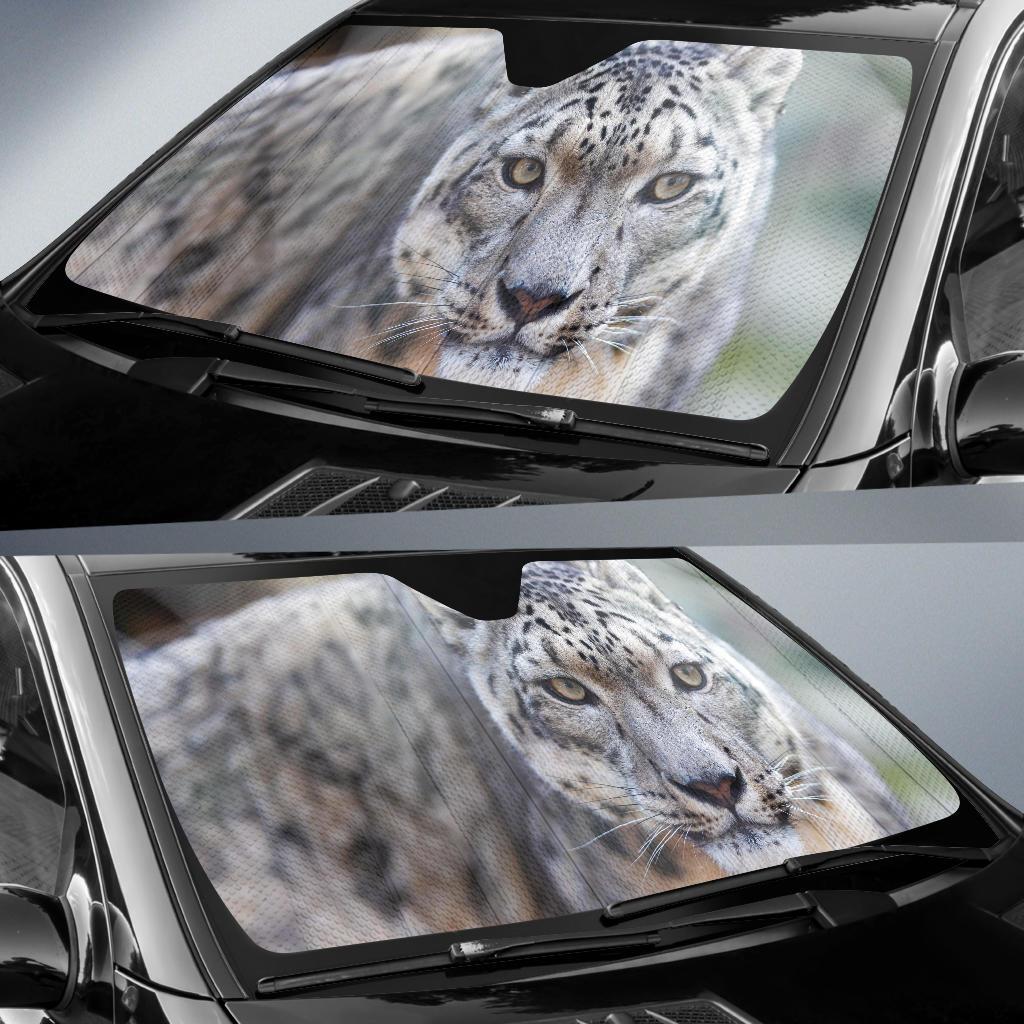 Snow Leopard Zoo Starring 4K Car Sun Shade Gift Ideas 2021