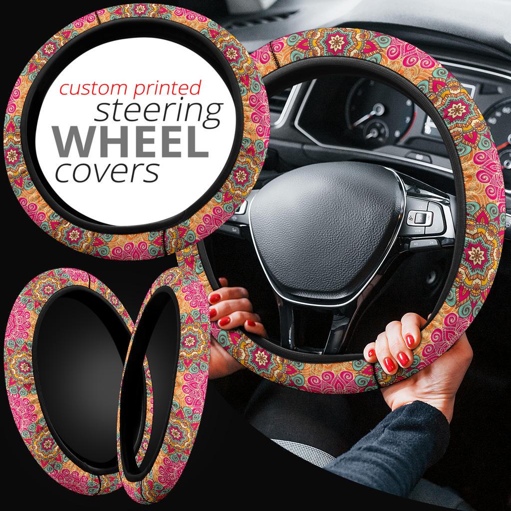 Mandalas Pattern Premium Car Steering Wheel Cover