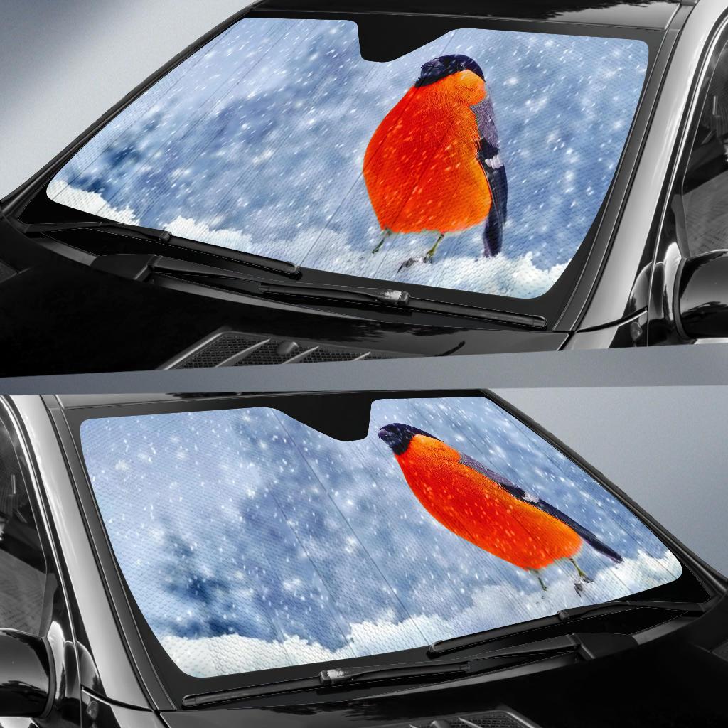 Bullfinch Birds Winter Snow Hd Car Sun Shade Gift Ideas 2021