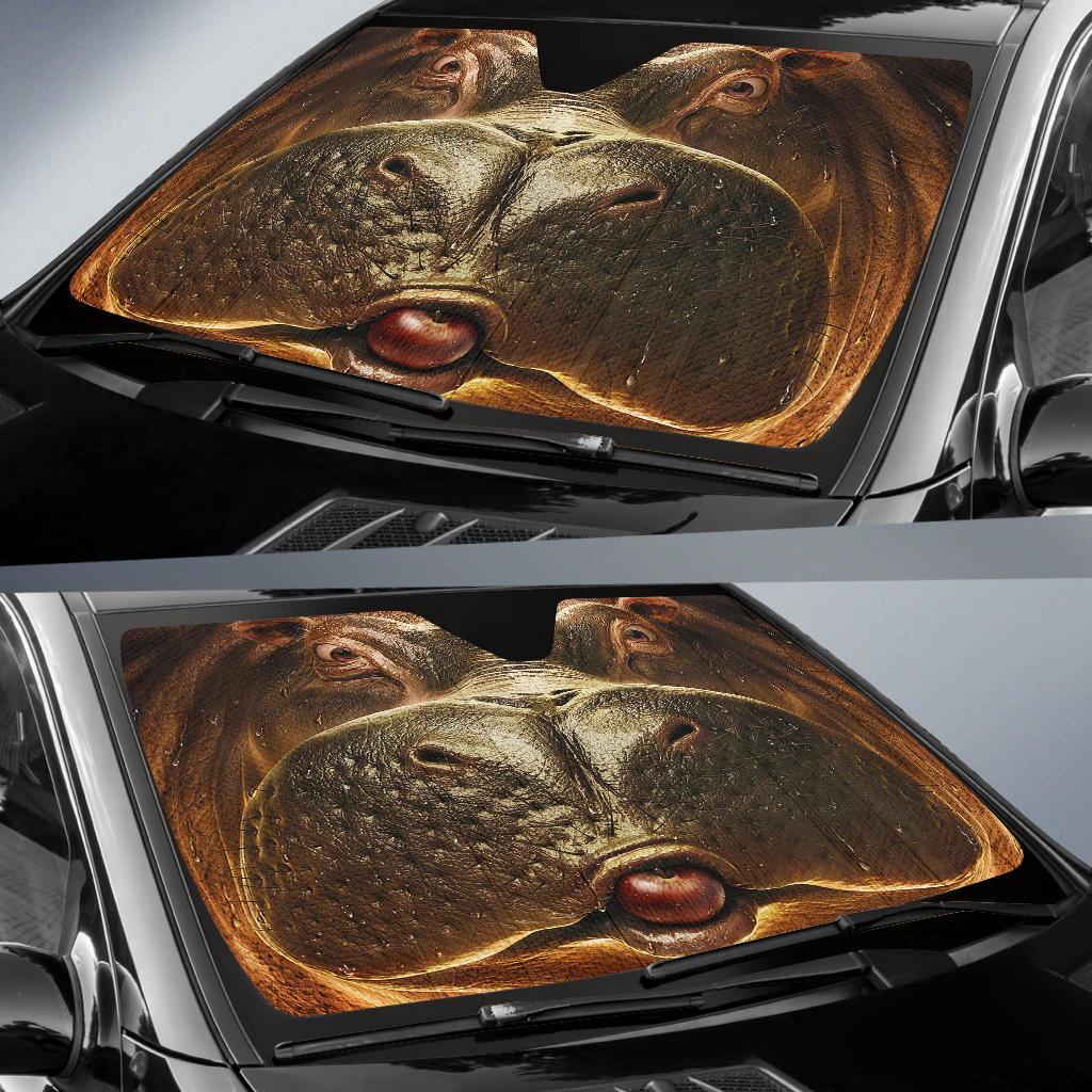 Hippo Face 3D Car Sun Shade Gift Ideas 2021