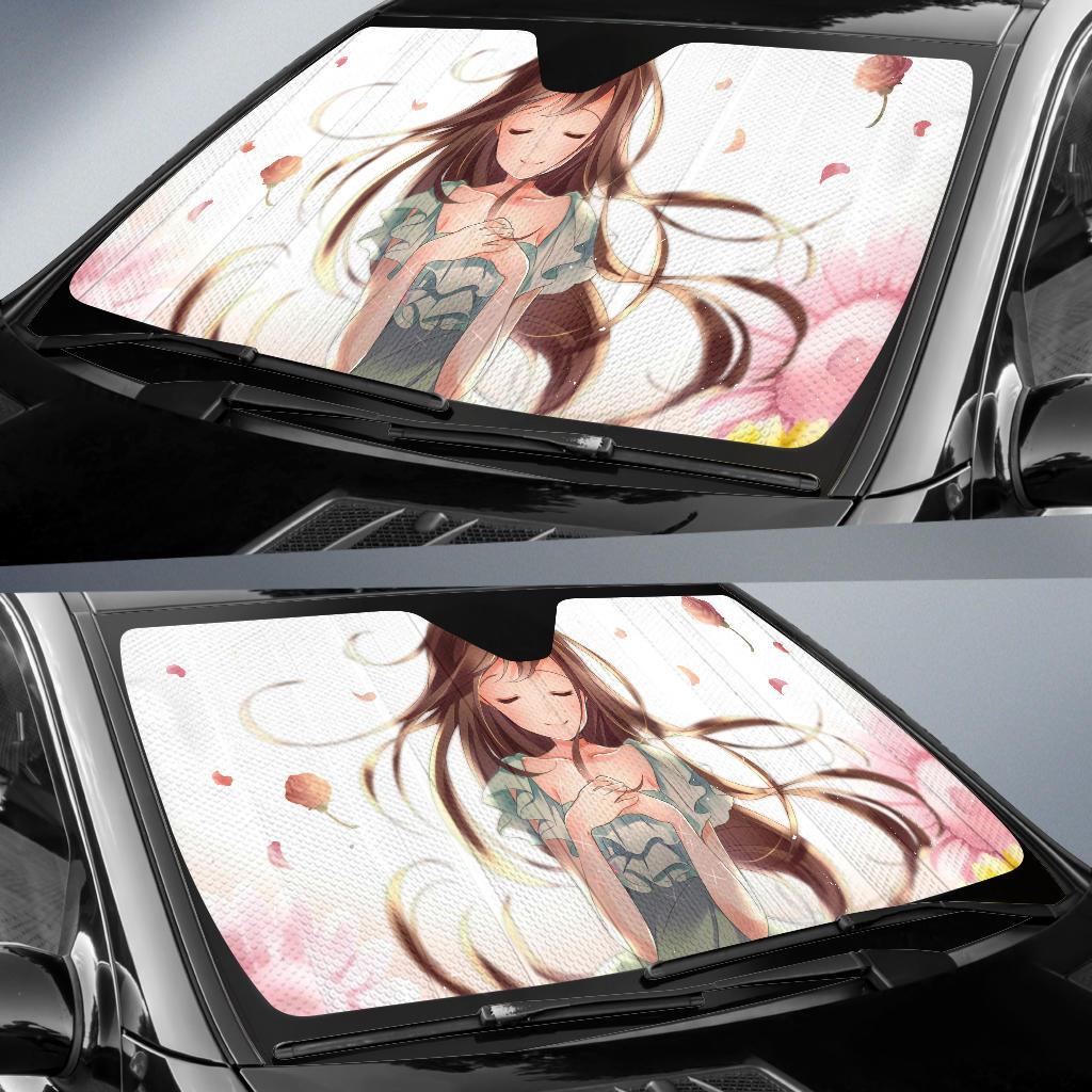 Anime Girl Beautiful 4K Car Sun Shade Gift Ideas 2022