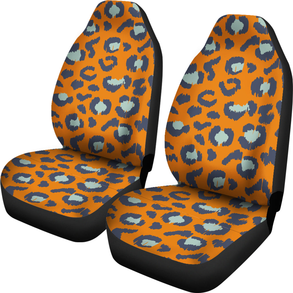 Orange Cheetah Print Car Seat Covers